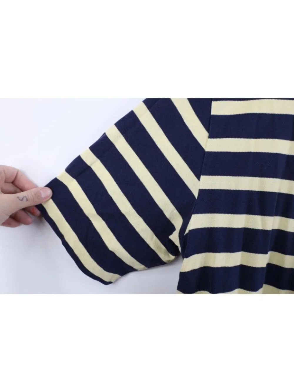 Vintage Polo Golf Ralph Lauren Mens Medium Faded Striped Color Block Polo Shirt